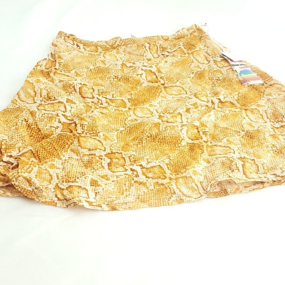 Billabong Womens Brown Animal Print Stretch Side Zip Short Mini Skirt Size 28 - Picture 2 of 13